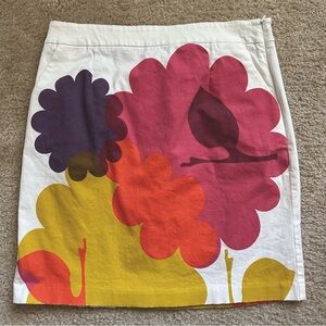 BODEN Floral Cotton Mini Skirt Oversized Flowers and Pockets